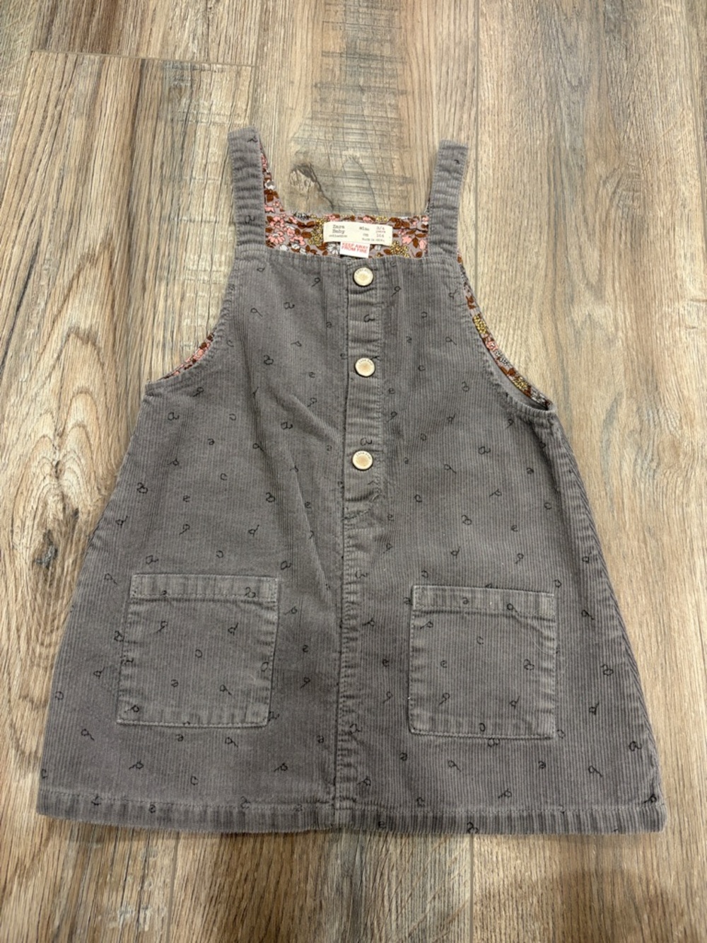 Zara Corduroy Pinafore ABC Dress